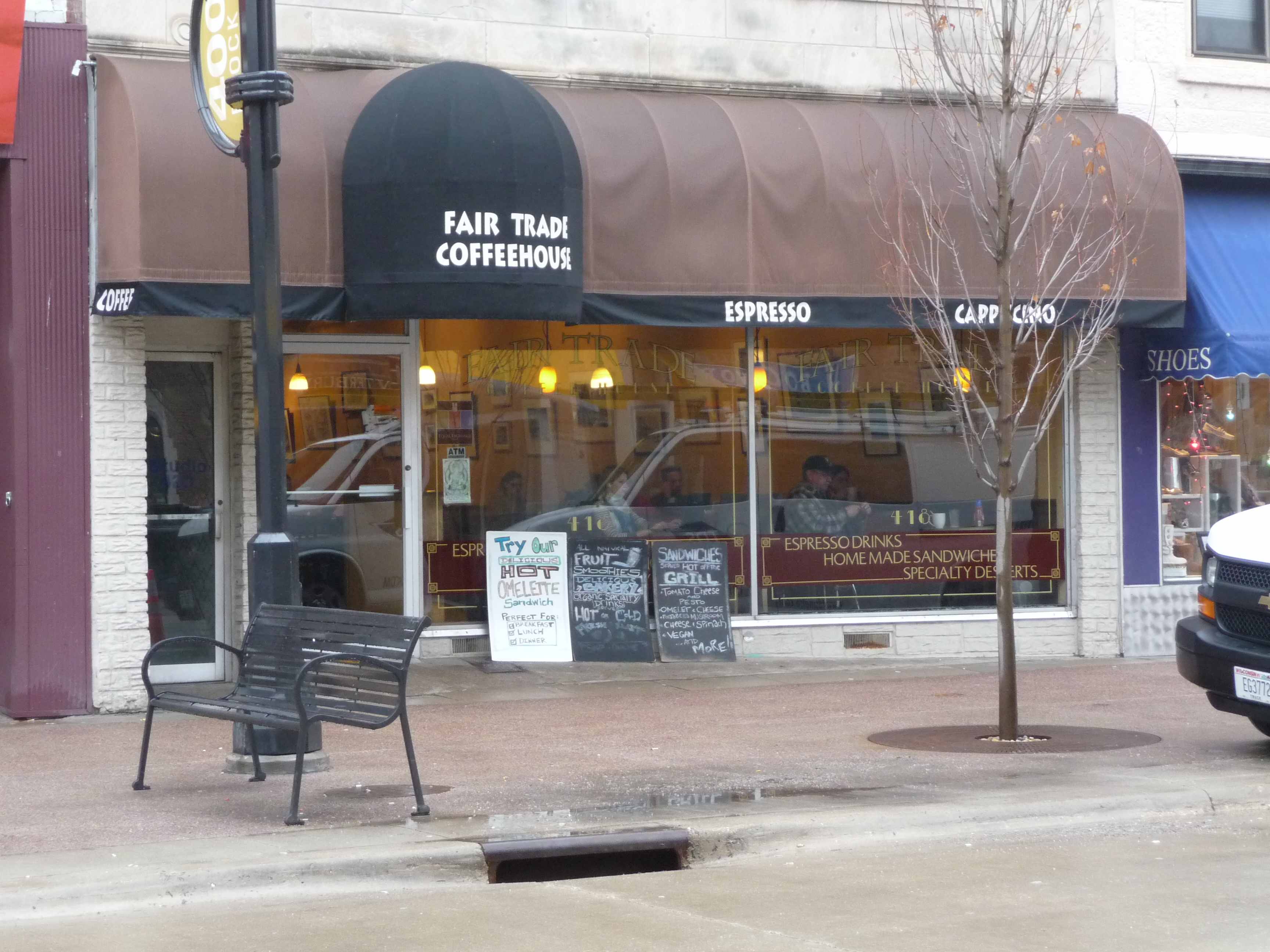 fairtradeoutsidesmall They typically have specials listed on boards outside the store